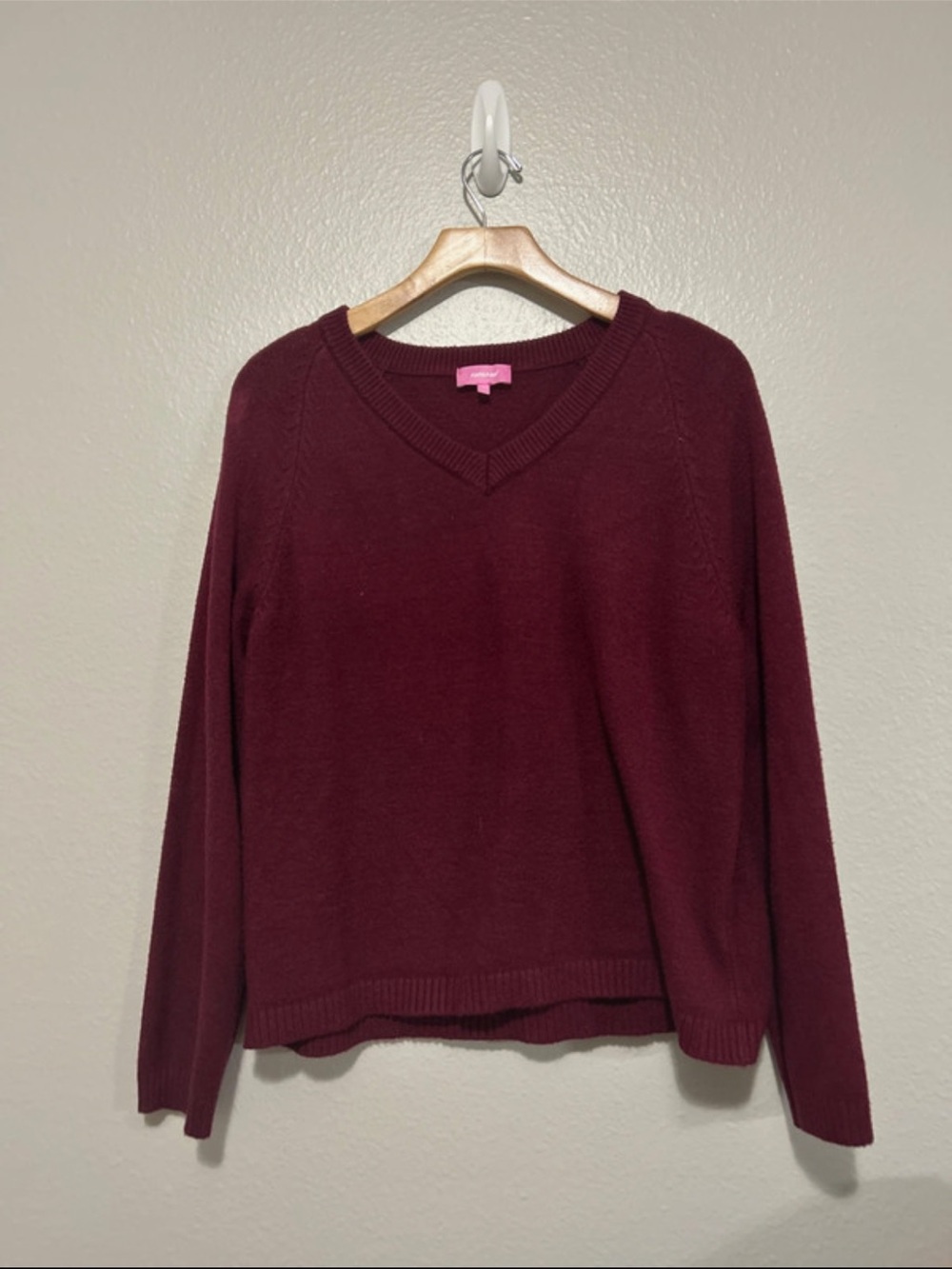Edikted V-Neck Burgundy Sweater